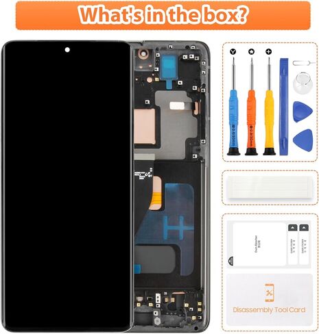 for Samsung Galaxy S21 Ultra Screen Replacement, OLED Display Assembly with Black Frame & Full Repair Tool Kit, Easy DIY Installation for SM-G998B SM-G998U - Cracked Screen Fix in Saudi Arabia