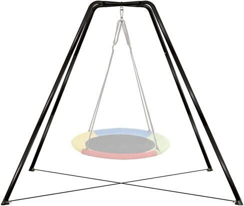 Swing Stand for Kids ، 330 £ إطار تقلبات المعادن الثقيلة للبناء الداخلي ، ومضاد للتشويش ، وجميع مقاومة الطقس ، وأرجوحة الصحن -لا تشمل الأسود in Saudi Arabia