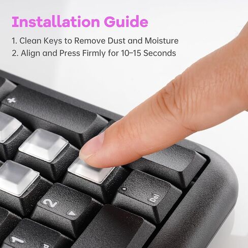 Tomorotec 80 PCS Silicone Raised Keyboard Key Cover Stickers for Long Nails, Universal Smooth Surface Keyboard Cover for Nails, Non-Slip Typing Protectors, Fit for Most Standard Keyboards (Clear) in Saudi Arabia