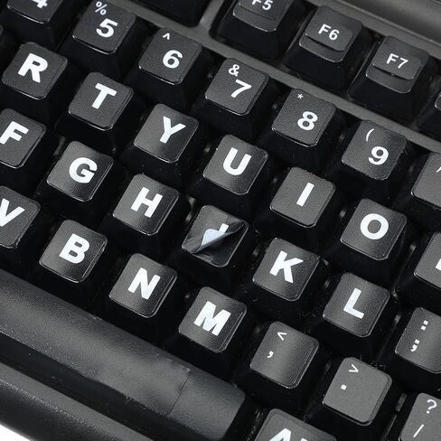 Keyboard Letter Stickers, 3 Pcs Universal English Keyboard Stickers Replacement Matte Black Background and White Big Letter for PC Computer Laptop Desktop in Saudi Arabia