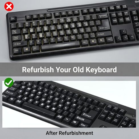 Keyboard Letter Stickers, 3 Pcs Universal English Keyboard Stickers Replacement Matte Black Background and White Big Letter for PC Computer Laptop Desktop in Saudi Arabia