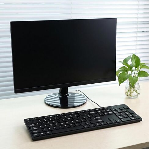 Keyboard Letter Stickers, 3 Pcs Universal English Keyboard Stickers Replacement Matte Black Background and White Big Letter for PC Computer Laptop Desktop in Saudi Arabia