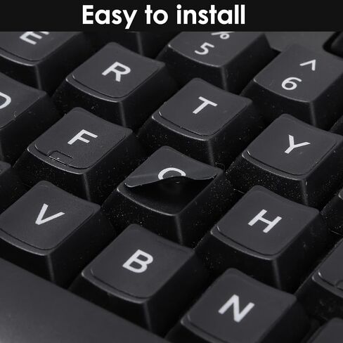 4 PCS Universal English Keyboard Letter Stickers, Black Background with White Lettering, Keyboard Stickers for Laptop, Desktop, and Computer Keyboards in Saudi Arabia