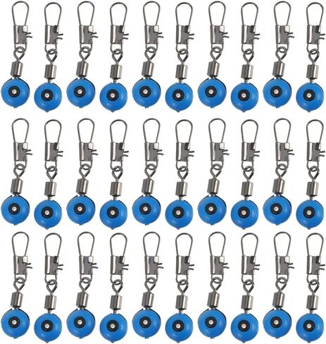 100pcs Blue Stainless Steel Sinker Slides for Fish: with Swivel Hook Clips, Quick Attachment Connector for Saltwater & Freshwater, Prevents Line Twisting, Ideal for Fast & Deep Water in Saudi Arabia