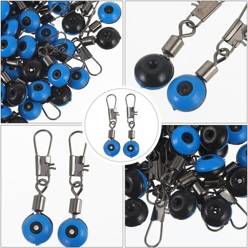 100pcs Blue Stainless Steel Sinker Slides for Fish: with Swivel Hook Clips, Quick Attachment Connector for Saltwater & Freshwater, Prevents Line Twisting, Ideal for Fast & Deep Water in Saudi Arabia