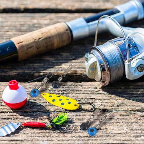 100pcs Blue Stainless Steel Sinker Slides for Fish: with Swivel Hook Clips, Quick Attachment Connector for Saltwater & Freshwater, Prevents Line Twisting, Ideal for Fast & Deep Water in Saudi Arabia