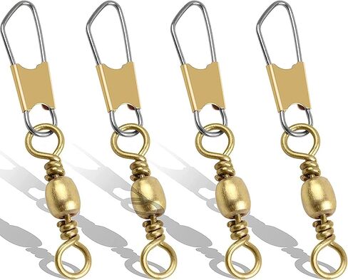 100 Gerry's Tackle Brass Barrel Fishing Swivels with Safety Snap Size 7 (25 lbs. Test) in Saudi Arabia