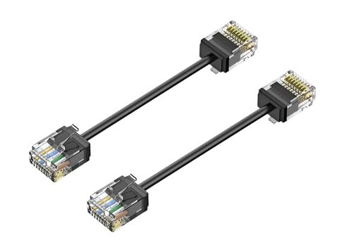 2 حزمة كابل إيثرنت Cat6 30 سم قصير 5 مم موصل منخفض المستوى، كابل نحيف للغاية 3 مم، 10 جيجابت في الثانية عالي السرعة 250 ميجاهرتز، سلك تصحيح LAN مسطح مرن لجهاز التوجيه، الكمبيوتر الشخصي، PS5، Xbox، مودم، الألعاب، أسود in Kuwait