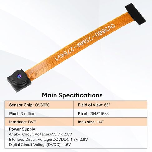 2 PCS OV3660 Camera,Aideepen OV3660 Camera Module 68° Lens 3 Megapixel Sensor I2C Support JPEG RGB YUV for ESP32 MCU Camera ESP32,STM32,Single Board Computer in Saudi Arabia