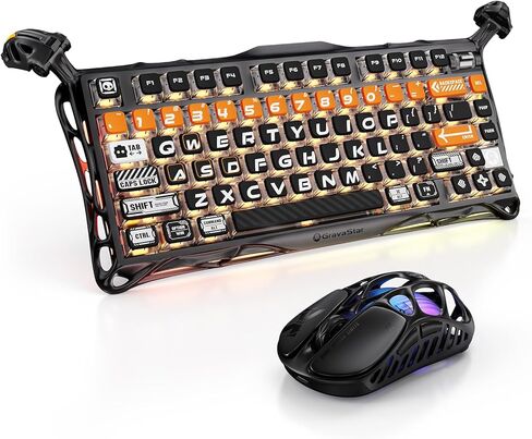لوحة مفاتيح GravaStar Mercury K1 Pro CyberFlare & X Pro Mouse Galaxy Black in Kuwait