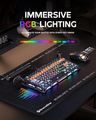 لوحة مفاتيح GravaStar Mercury K1 Pro CyberFlare & X Pro Mouse Galaxy Black in Kuwait