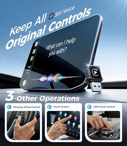 محول JDG Wireless CarPlay، يحول CarPlay السلكي إلى لاسلكي، للسيارات المزودة بسلك Apple Carplay مدمج، محول تشغيل السيارة بتصميم USB صغير للغاية لهاتف iPhone، (أسود) in Saudi Arabia