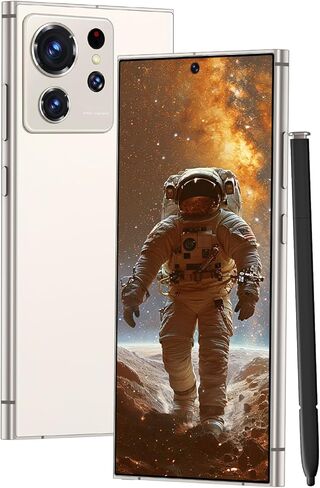 هواتف محمولة غير مقفلة S24 Ultra هاتف ذكي مع قلم مدمج 8 + 256 جيجابايت هواتف Android 13 شاشة 6.8 بوصة عالية الدقة وبطاقة SIM مزدوجة 108 ميجابكسل + كاميرا 48 ميجابكسل 6800 مللي أمبير (أبيض) in Kuwait