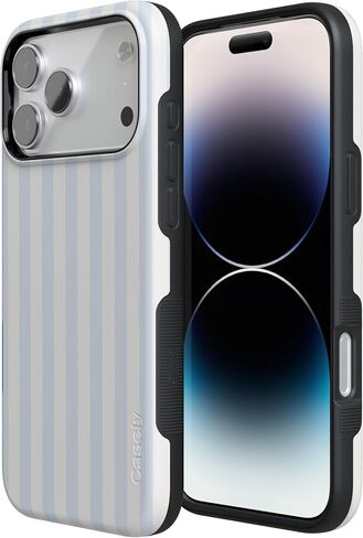 Casely iPhone 17 Pro Case | Blue Stripes | Sunday Best | Bold Protective Design | Compatible with MagSafe in Saudi Arabia