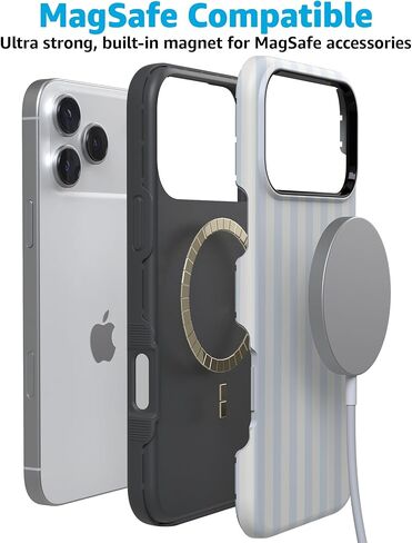 Casely iPhone 17 Pro Case | Blue Stripes | Sunday Best | Bold Protective Design | Compatible with MagSafe in Saudi Arabia