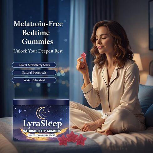 LyraSleep - علكات النوم الطبيعية | تغفو بلطف في 30 دقيقة - تساعدك على الاستمتاع بنوم مريح، 60 قطعة in Kuwait