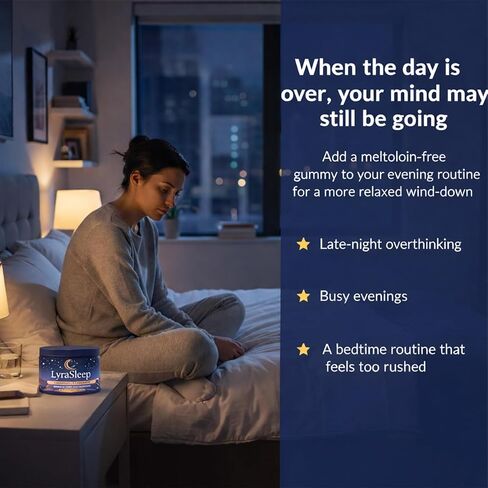 LyraSleep - علكات النوم الطبيعية | تغفو بلطف في 30 دقيقة - تساعدك على الاستمتاع بنوم مريح، 60 قطعة in Kuwait