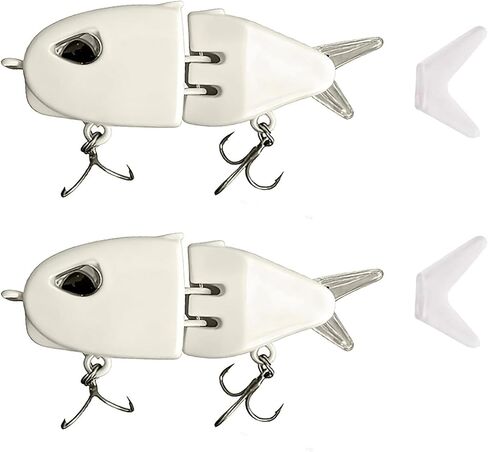 2-Pack Mini Glide Bait with 2 Tail Options for Bass Fishing ，Slow Sinking Raptor Lure ，Multi-Jointed Swimbait for Freshwater & Saltwater，Fishing Gear Gift for Family kkmilamila in Saudi Arabia