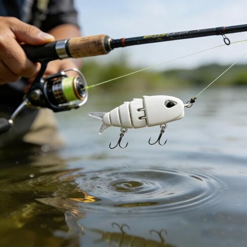 2-Pack Mini Glide Bait with 2 Tail Options for Bass Fishing ，Slow Sinking Raptor Lure ，Multi-Jointed Swimbait for Freshwater & Saltwater，Fishing Gear Gift for Family kkmilamila in Saudi Arabia