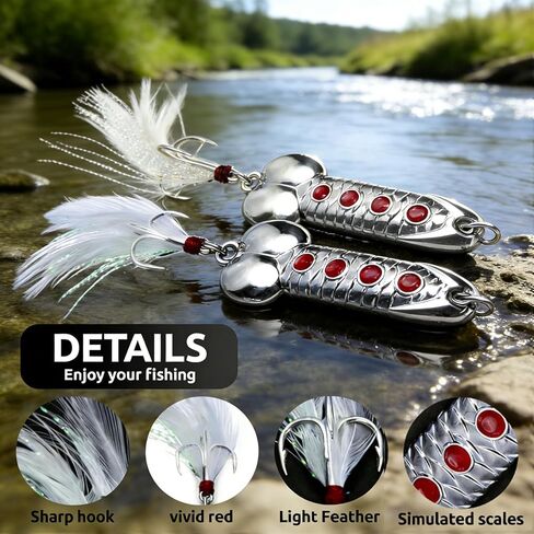 5Pcs Funny Fishing Lures,Top Water Bass Fishing Hooks Gear,Metal Luminous Sequin Spoons,Prank Joke Fish Lure Trout Lures Spinner Baits for Fishing Lovers,Freshwater Saltwater Fishing Gag Gifts for Men in Saudi Arabia