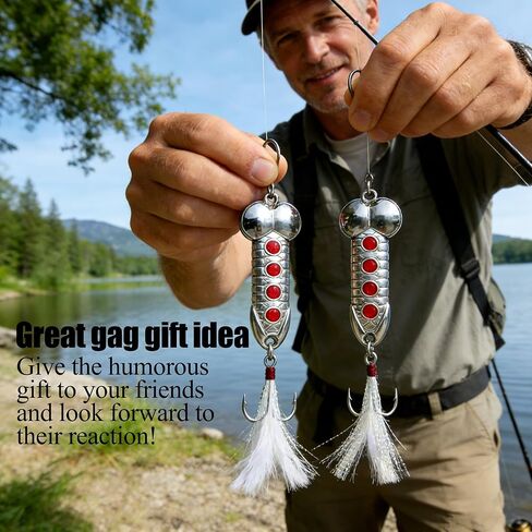 5Pcs Funny Fishing Lures,Top Water Bass Fishing Hooks Gear,Metal Luminous Sequin Spoons,Prank Joke Fish Lure Trout Lures Spinner Baits for Fishing Lovers,Freshwater Saltwater Fishing Gag Gifts for Men in Saudi Arabia