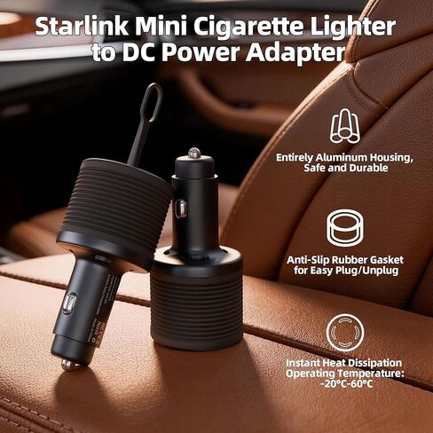 Starlink Mini Car Adapter with Step Up Booster, Starlink Mini Cigarette Lighter Power Adapter with Switch Aluminum DC Female Plug 12V-24V Power Converter to 30V 2A in Saudi Arabia