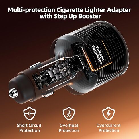 Starlink Mini Car Adapter with Step Up Booster, Starlink Mini Cigarette Lighter Power Adapter with Switch Aluminum DC Female Plug 12V-24V Power Converter to 30V 2A in Saudi Arabia