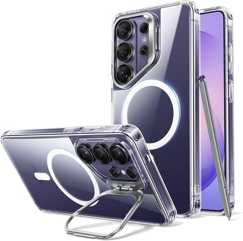 ESR for Samsung Galaxy S26 Ultra Phone Case with Stash Stand, Compatible with MagSafe, Military-Grade Protection, Magnetic Case for Samsung Galaxy S26 Ultra, Scratch-Resistant Back Cover, Clear in Saudi Arabia