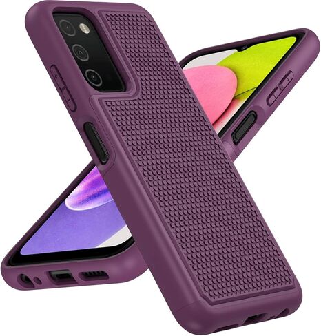 حافظة BNIUT لهاتف Samsung Galaxy A03s: غطاء هاتف خلوي عالي التحمل مقاوم للصدمات بطبقة مزدوجة ومتين مع ظهر مزخرف غير قابل للانزلاق - ممتص للصدمات للحماية العسكرية - 6.5 بوصة (أسود غير لامع) in Saudi Arabia