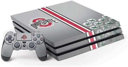 Skinit Decal Gaming Skin Compatible with PS4 Pro Console and Controller Bundle - Officially Licensed Ohio State University Ohio State University Buckeyes Design in Saudi Arabia