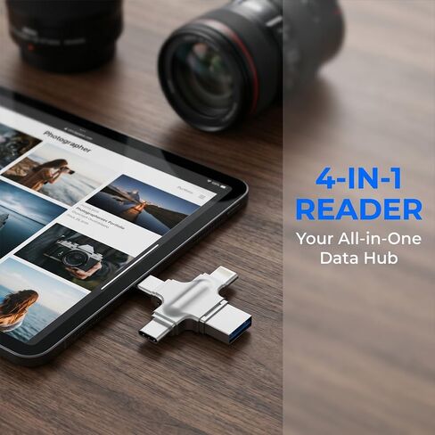 قارئ بطاقة SD، محول بطاقة USB 3.0 من النوع C إلى SD/TF لقارئ بطاقات الذاكرة 17/16/15 Pro Max مع جهاز لوحي للهاتف SD MicroSD USB، هدايا الحفلات in Saudi Arabia