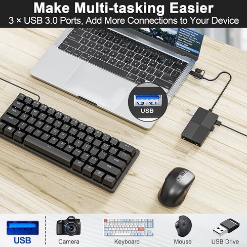 SD TF MS CF XD Card Reader with 3 USB Ports - 8 in 1 Multi Memory Card Reader Working Simultaneously Memory Stick pro Duo Adapter Supports Micro SD/SDHC/XD Picture Cards for iPhone 17/16/15/14/13 in Saudi Arabia