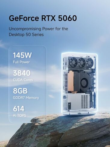MINISFORUM Mini PC G1 Pro AMD Ryzen 9 8945HX 32GB DDR5 1TB SSD Gaming Computer, 2X HDMI + 2X DP2.1 + DP1.4 Output, 5G LAN, WiFi7, BT5.4, 3X USB Port, PCIe4.0x16 Slot Inside RTX 5060 Desktop Computer in Saudi Arabia