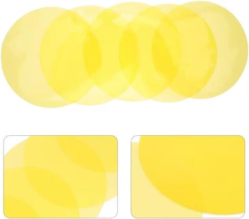 5Pcs Light Diffuser Film Self-Adhesive Warm Light Correction Film for Lamp Color-Changing Gel Sheet Sticker, Yellow, PET Material in Saudi Arabia