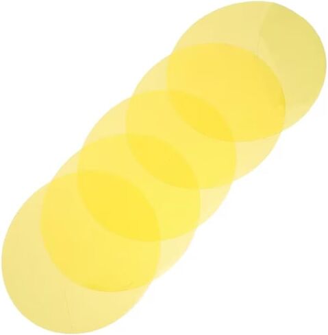 5Pcs Light Diffuser Film Self-Adhesive Warm Light Correction Film for Lamp Color-Changing Gel Sheet Sticker, Yellow, PET Material in Saudi Arabia