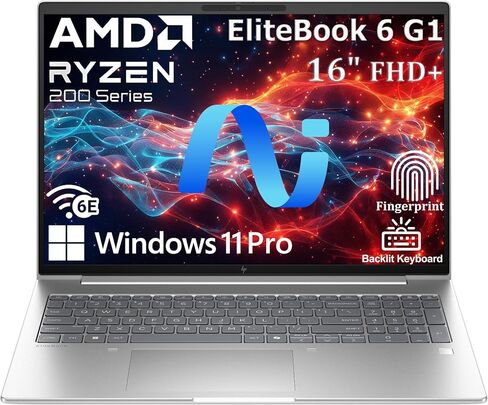 كمبيوتر HP EliteBook 6 G1a AI | كمبيوتر محمول للأعمال مقاس 16 بوصة | AMD Ryzen 5 220 | ذاكرة وصول عشوائي DDR5 سعة 32 جيجابايت | SSD سعة 1 تيرابايت | شاشة WUXGA مضادة للتوهج | قارئ بصمات الأصابع | Thunderbolt 4 | Windows 11 Pro | لوحة مفاتيح بإضاءة خلفية in Saudi Arabia