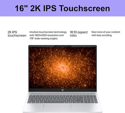 HP OmniBook 5 16" 2K Touchscreen Laptop | Intel Core Ultra 5 Processor | 16GB DDR5 RAM | 256GB PCIe SSD | Win 11 | Full-Size, Backlit Keyboard | Wi-Fi 6 | Work, Study & Everyday Use | WOWPC USB in Saudi Arabia