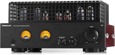 Nobsound Tube Power Bluetooth Amplifier: HiFi Valve with Dual VU Meters USB U-Disk Playback RCA in for Bookshelf Speakers | 6P1 6N1 EI Transformer | Home Audio (DA7) in Saudi Arabia