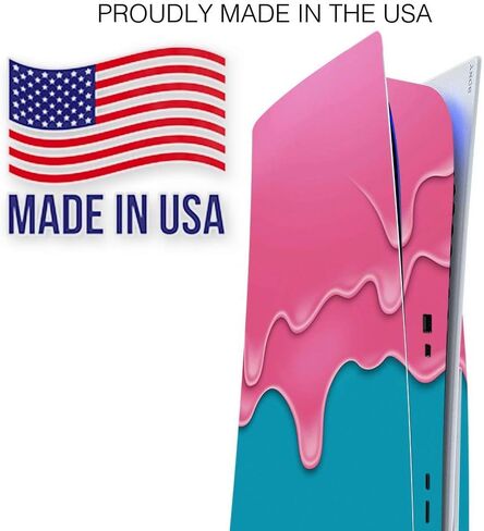 ITS A Skin Skins متوافقة مع إصدار قرص وحدة التحكم Sony Playstation 5 - غطاء ملتف لملصقات واقية - قطرات الآيس كريم المتساقطة in Saudi Arabia