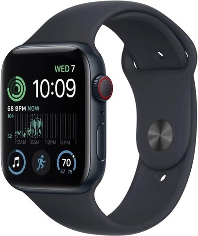 Apple Watch SE (2nd Gen) (GPS + Cellular, 44mm) - Midnight Aluminum Case with Midnight Sport Band, M/L (Renewed Premium) in Saudi Arabia