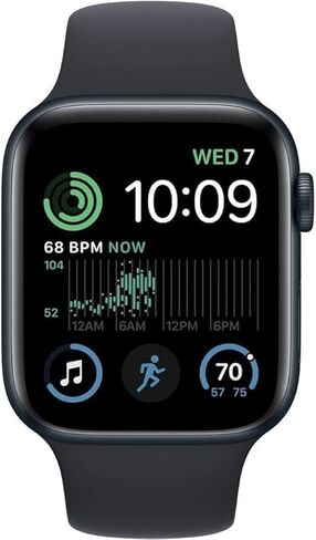 Apple Watch SE (2nd Gen) (GPS + Cellular, 44mm) - Midnight Aluminum Case with Midnight Sport Band, M/L (Renewed Premium) in Saudi Arabia
