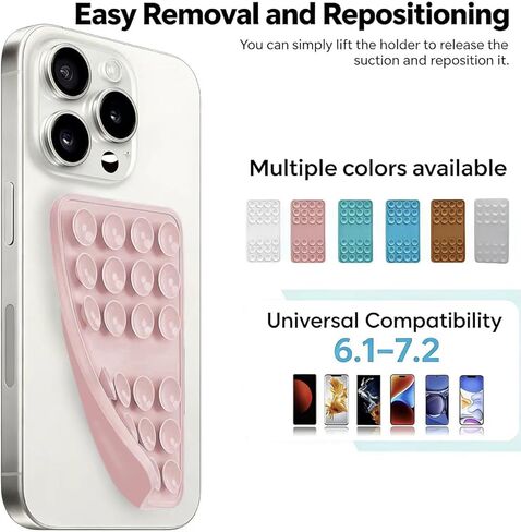 6PCS Silicone Suction Phone Case Mount, Non Slip Suction Cup, Hands-Free Phone Accessories Holder for Selfies and Tiktok Videos, Silicone Adhesive Stand Sticky for Cell Phone in Saudi Arabia