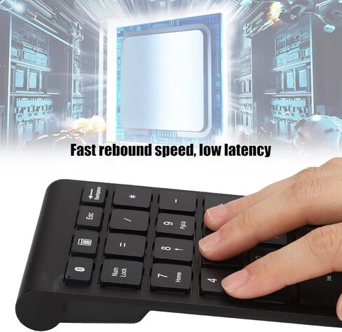 Sorandy Number Pad, Wireless Numeric Keypad, 22 Keys Bluetooth 5.0 with Ergonomic Design & Scissor Foot Key Cap for Android OS Laptop Desktop PC Notebook (Black) in Saudi Arabia