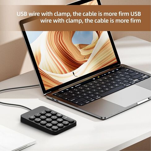 FOSA Portable 19 Key Number Pad for Laptop, Ergonomic Design, Rubber Base for Stability, Lightweight and Stylish for Travel Use in Saudi Arabia