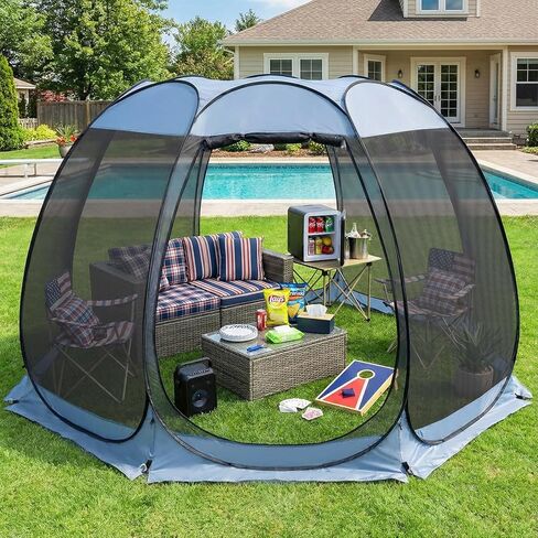 Alvantor Pop Up Screen House Tent, Instant Outdoor Gazebo with Mosquito Netting & UPF 50+ Sun Protection, Portable Canopy Shelter for Patio, Backyard, Camping (2-10 Person) in Saudi Arabia