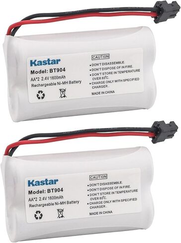 Kastar Cordless Battery (2 Pack), Ni-MH 2.4V 1600mAh, Replacement forUniden BBTY0651101 BT1007 BT-1007 BT904 BT-904 BT1015 BBTY0460001 BBTY0510001 BBTY0700001 Panasonic HHR-P506 HHR-P506A in Saudi Arabia