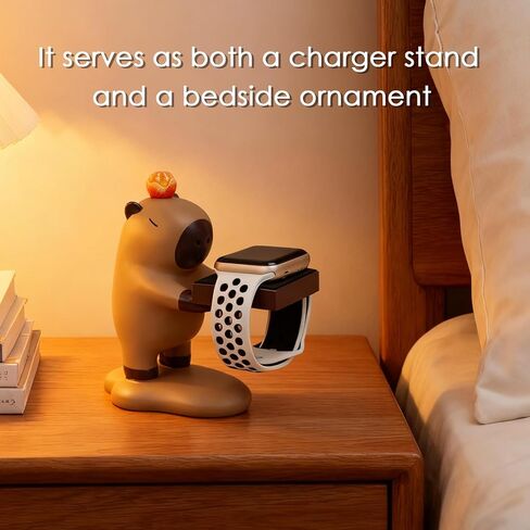 for Apple Watch Charger Stand Holder Compatible with Apple Watch Series Ultra3/Ultra2/11/10/9/8/7/6/SE2/SE/5/4/3/2(49/46/45/44/42/41/40/38mm) Capybara iWatch Charging Dock, used as a tabletop ornament in Saudi Arabia
