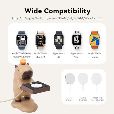 for Apple Watch Charger Stand Holder Compatible with Apple Watch Series Ultra3/Ultra2/11/10/9/8/7/6/SE2/SE/5/4/3/2(49/46/45/44/42/41/40/38mm) Capybara iWatch Charging Dock, used as a tabletop ornament in Saudi Arabia