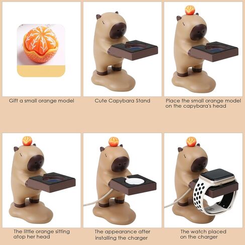 for Apple Watch Charger Stand Holder Compatible with Apple Watch Series Ultra3/Ultra2/11/10/9/8/7/6/SE2/SE/5/4/3/2(49/46/45/44/42/41/40/38mm) Capybara iWatch Charging Dock, used as a tabletop ornament in Saudi Arabia