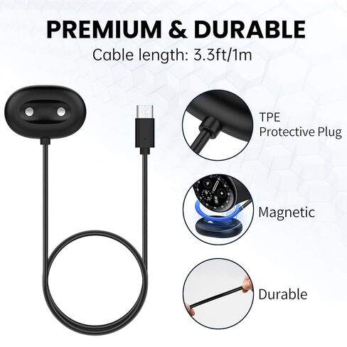 شاحن E ECSEM متوافق مع ساعة Google Pixel 4، سلك كابل شحن USB-A/C بديل لساعة Pixel Watch 4 مقاس 41 مم/45 مم (3.3 قدم/1 متر) in Saudi Arabia